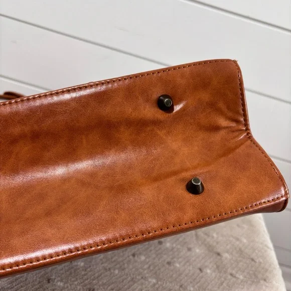 Leather Messenger Bag Vintage 15.6 Inch Laptop Briefcase Satchel Shoulder Bag - Picture 12 of 16